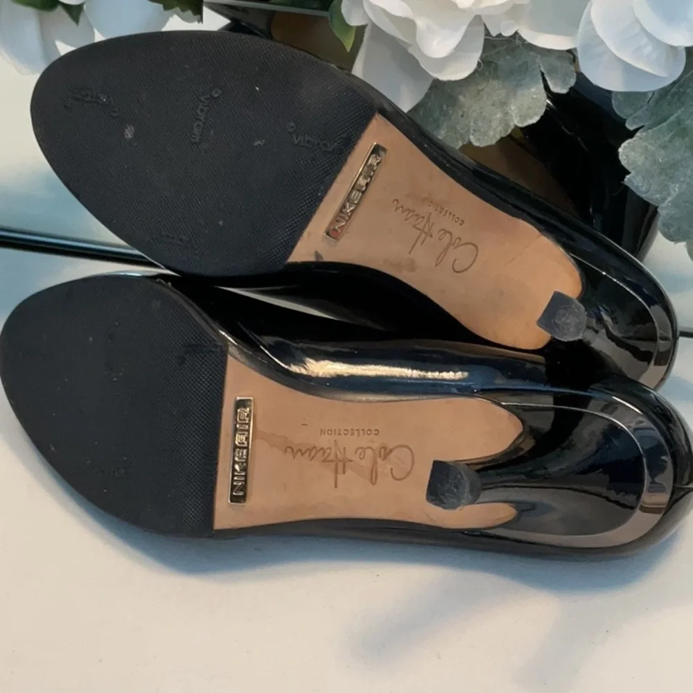 Cole Haan Patent Leather Peep toe Heels - Picture 6 of 8